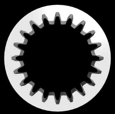 gear with inward-pointing teeth